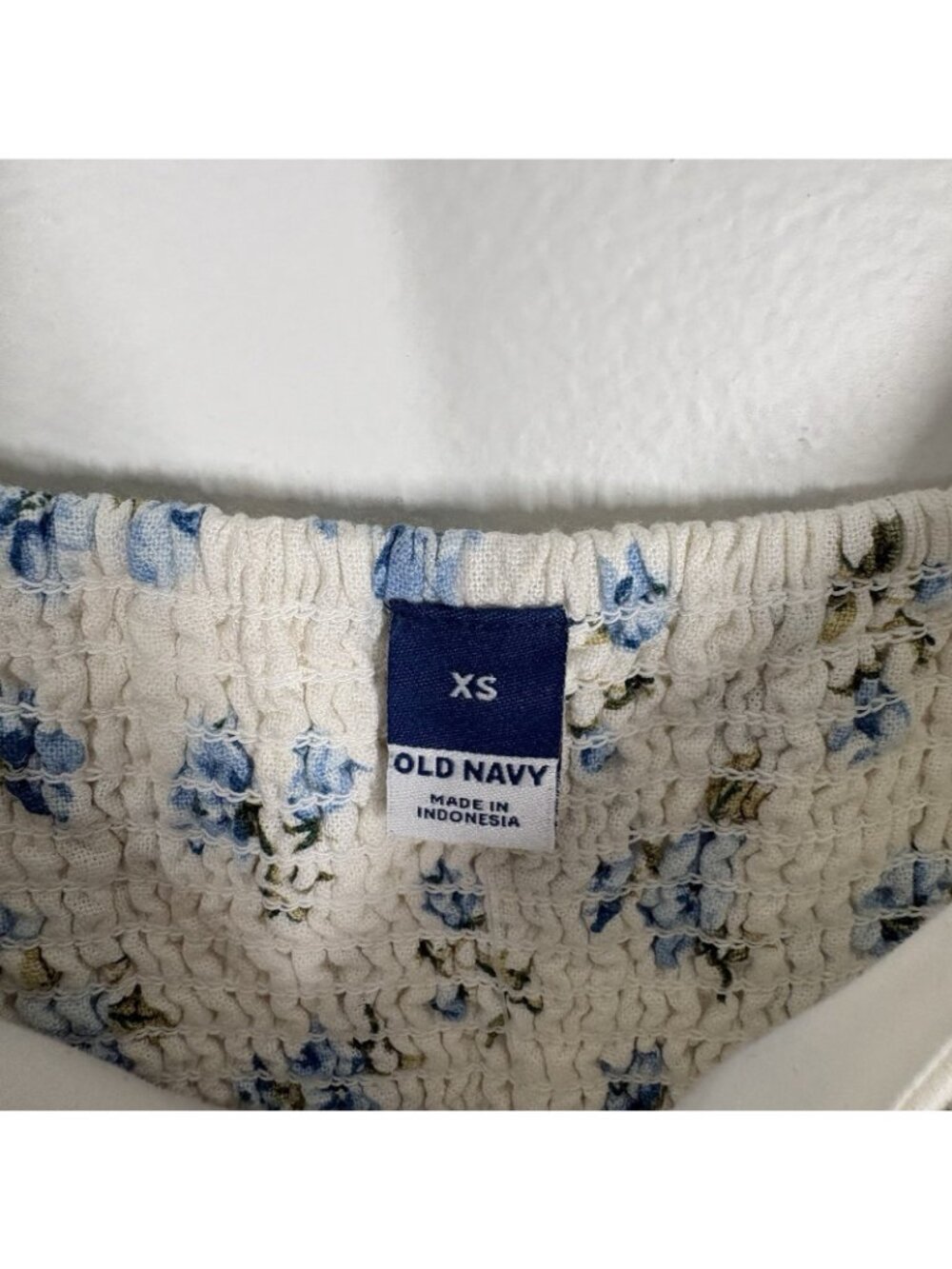 Old Navy Women XS Ivory Floral Boho Puff Sleeve Linen Blend Mini Dress NWT - Picture 8 of 12